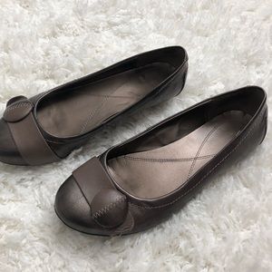 Brown/copper color slip ons